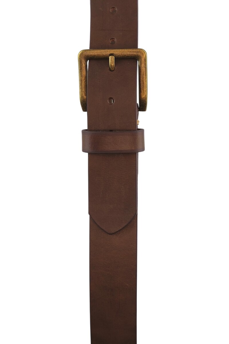 Cinto cuero c/detalle de costura Chocolate