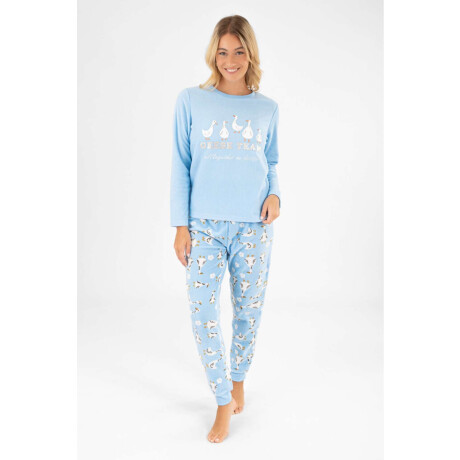 Pijama polar gansos Celeste
