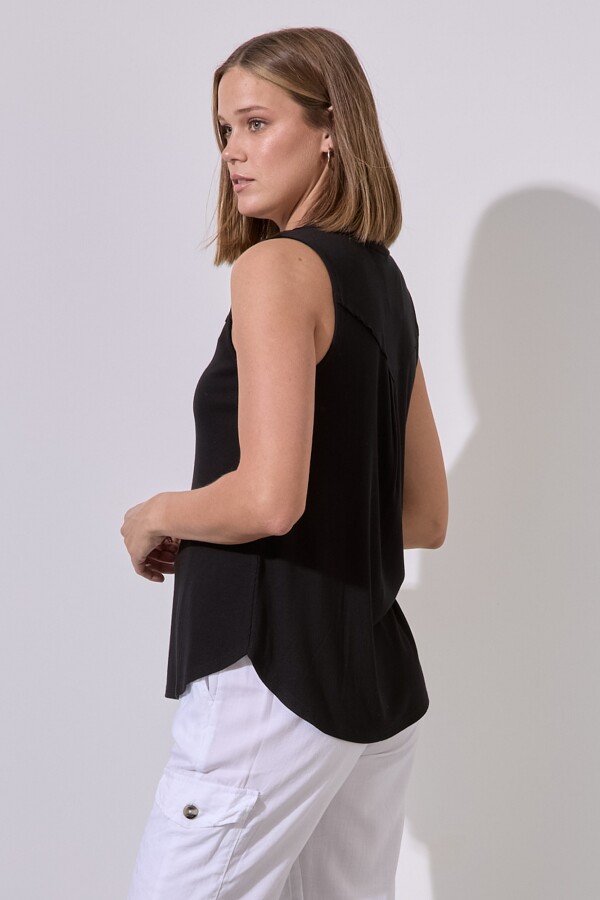 Musculosa Botones NEGRO