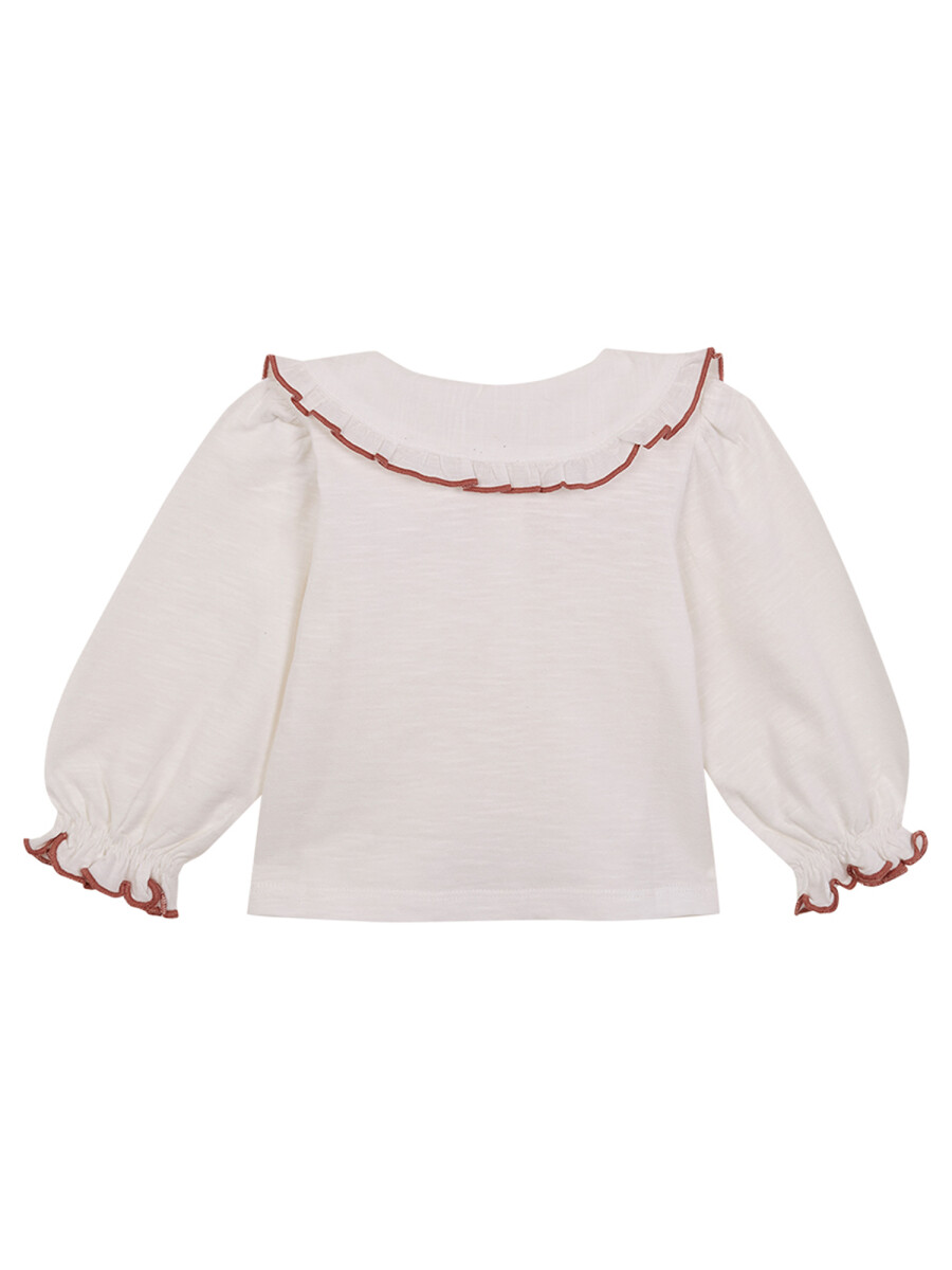 Camiseta Con Cuello C Blanco Roto