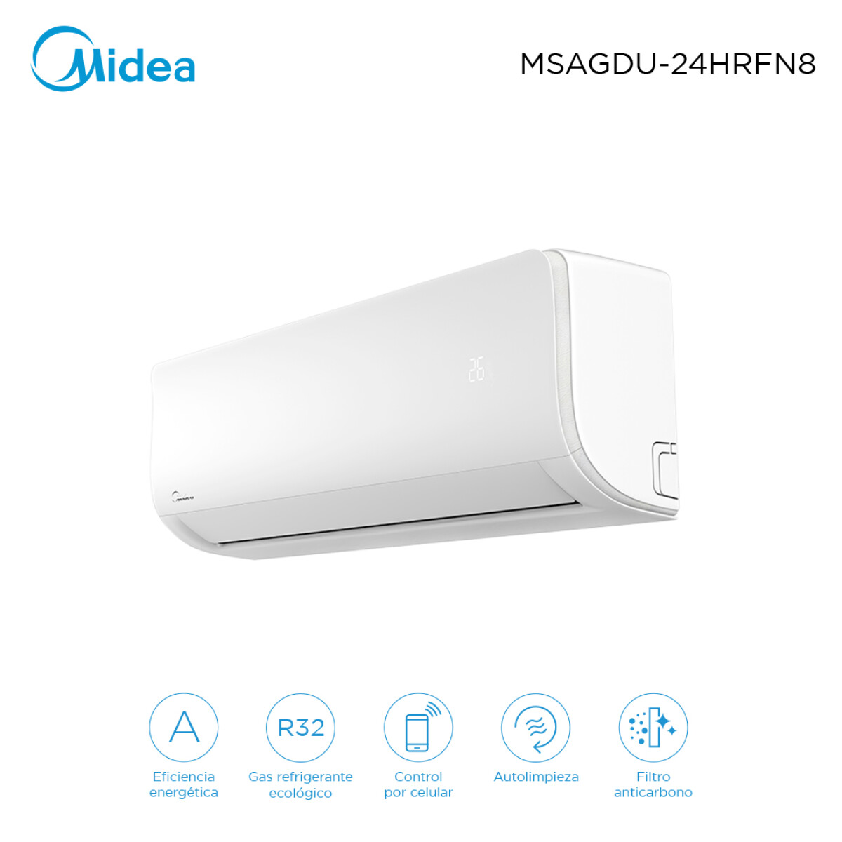 Aire acondicionado inverter Midea 24.000 BTU eficiencia A 