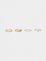Set De Anillos Con Perlas blanco