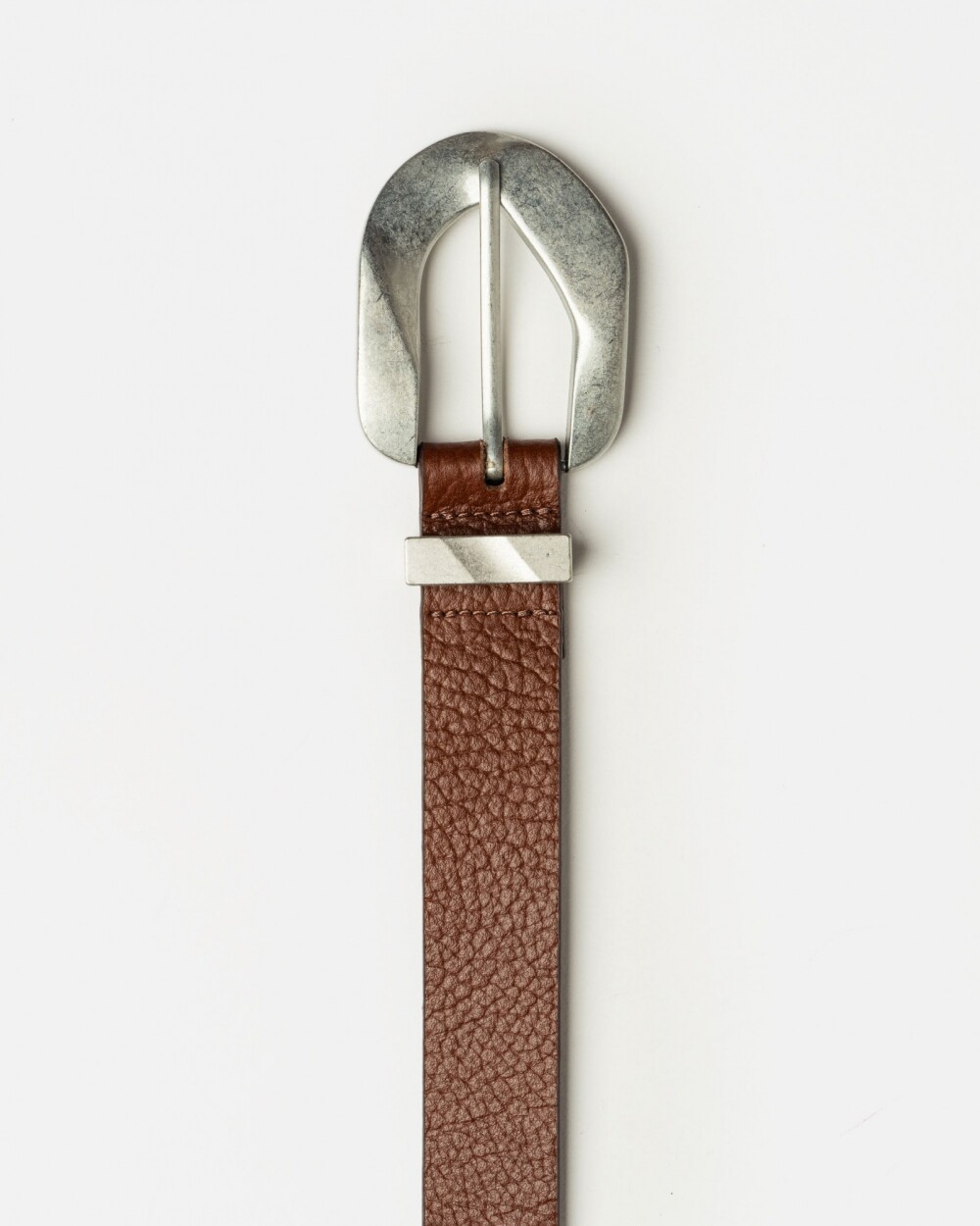 Cinturon Gang en cuero graneado Tabaco