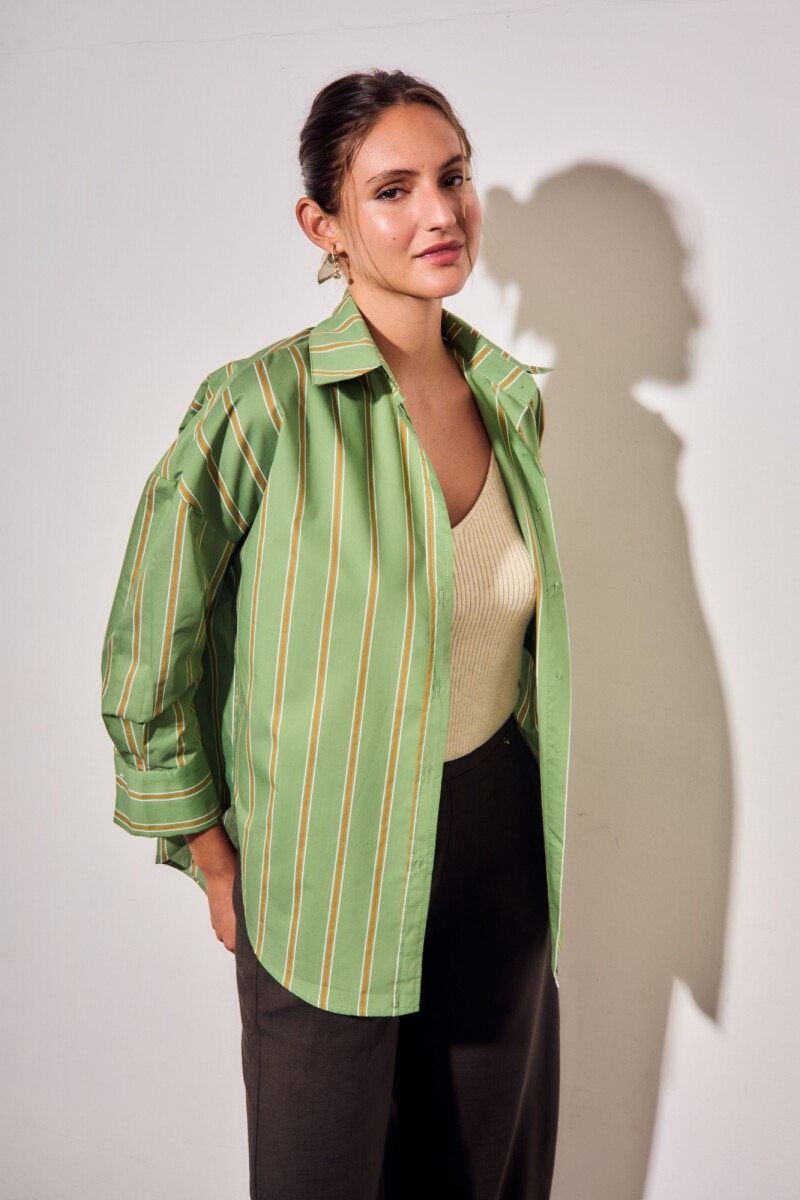 Camisa Rayada Verde