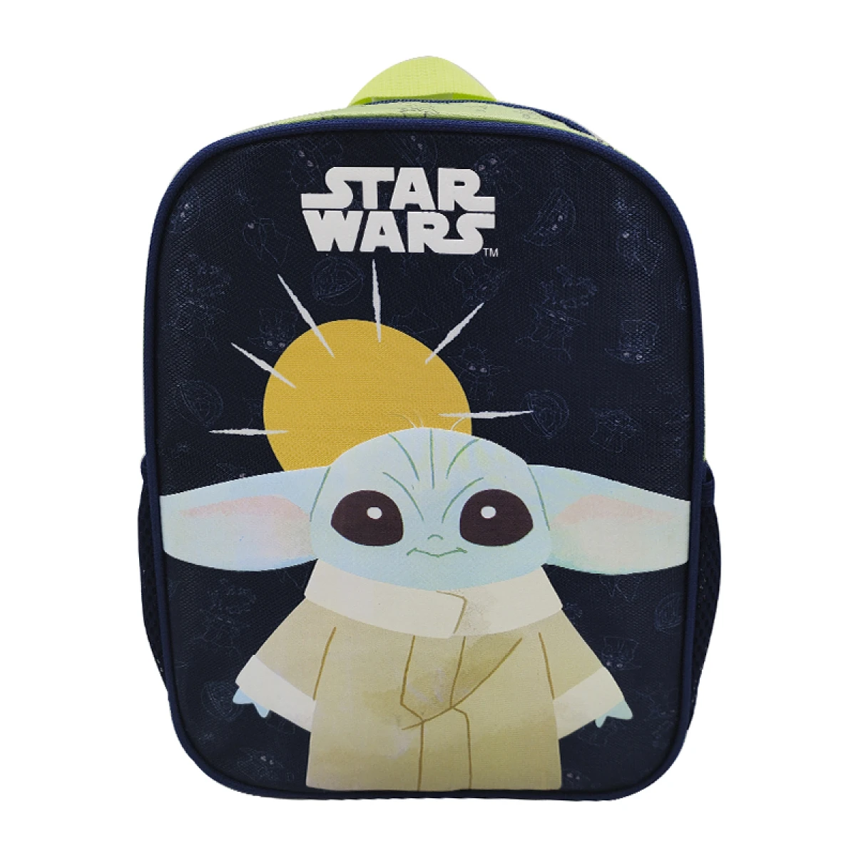 Mochila Infantil Baby Yoda Tafeta Chica 30 x 23 cm - AZUL MARINO 