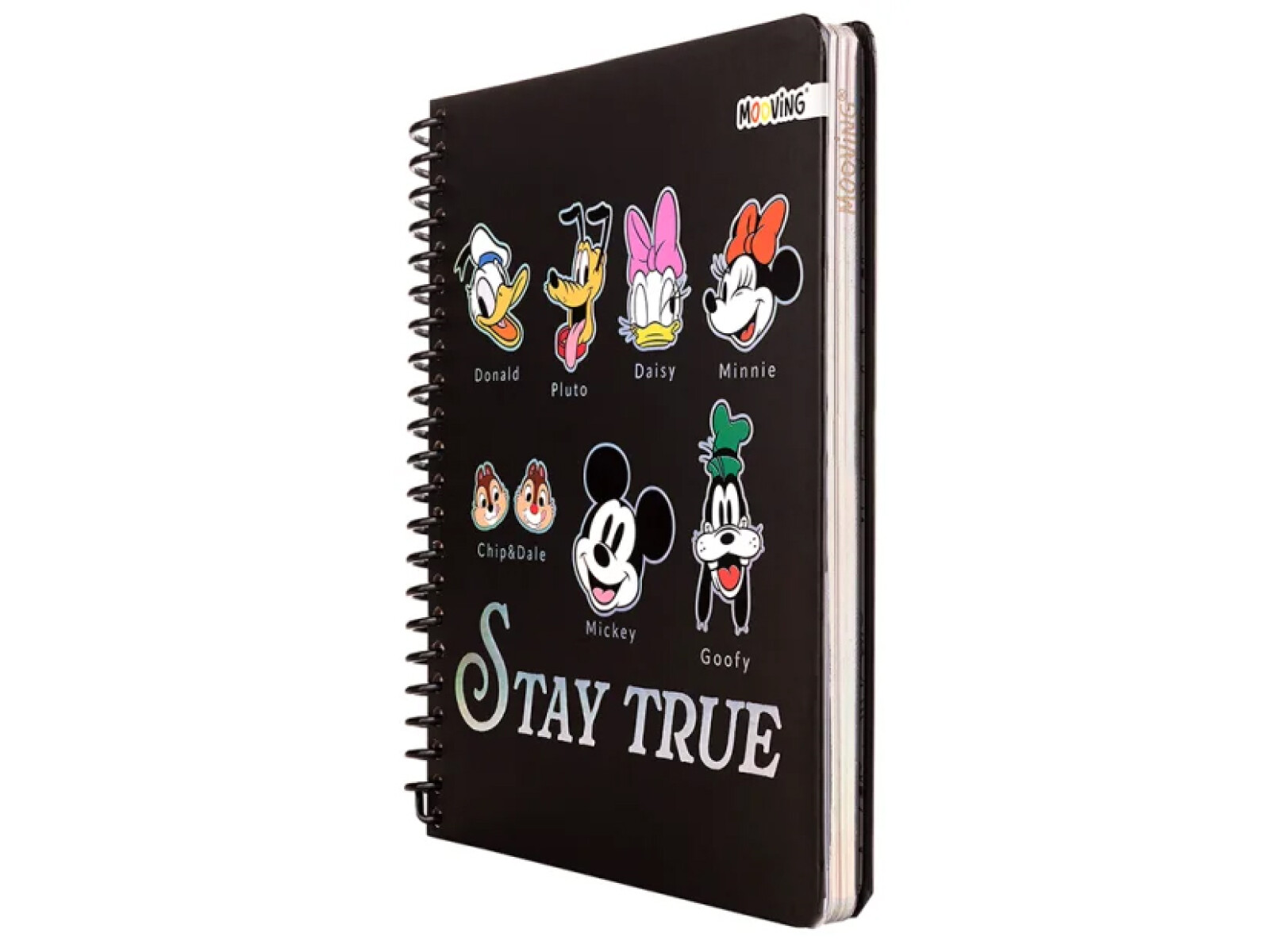 Cuaderno Mooving Premium 1/2 Oficio Mickey y sus Amigos - Fondo Negro 