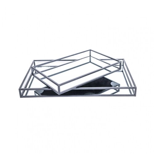 Bandeja Espejo 27x16x4cm - metal negro Bandeja Espejo 27x16x4cm - metal negro