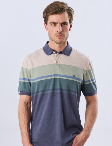 REMERA POLO RAYADA JERSEY Beige