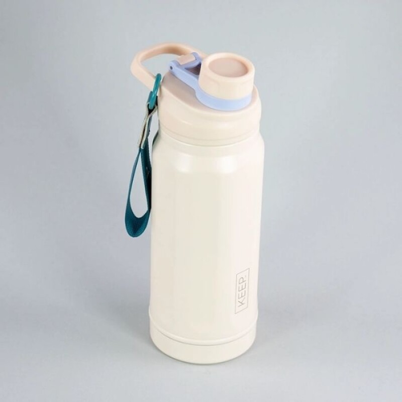 Botella Insulada Strap Flask Keep 650 Ml De Acero Inoxidable BEIGE
