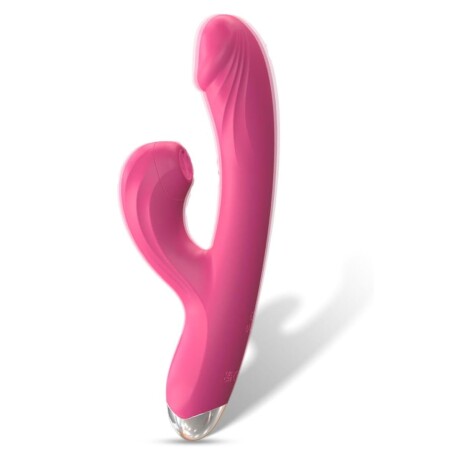 Vibrador Con Succión De Clítoris Recargable USB Fucsia