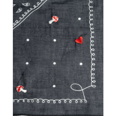 Pañuelo De Algodon Estampado Negro