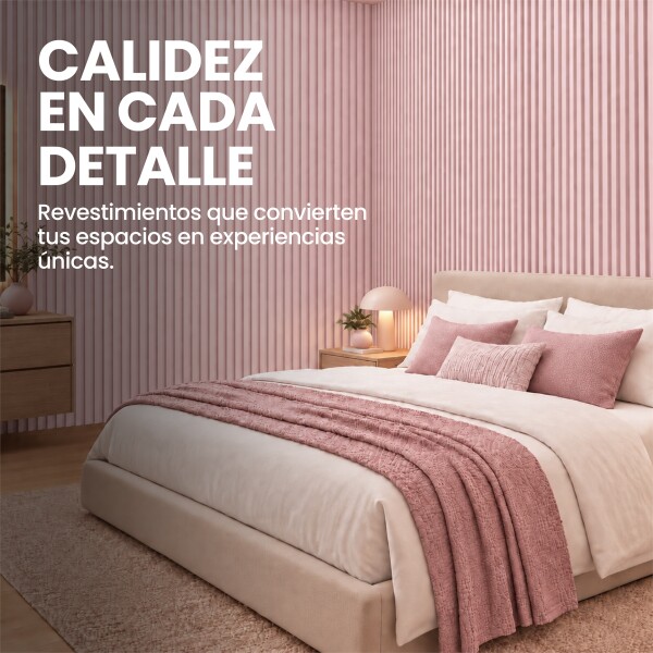Pack x50 Wpc Simil Madera Wall Panel Lambrin 2.90x16.7 Rosa 1