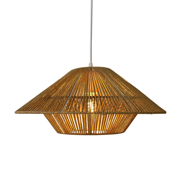 Lámpara colgante campana hilos marrón claro Ø50cm IX9182