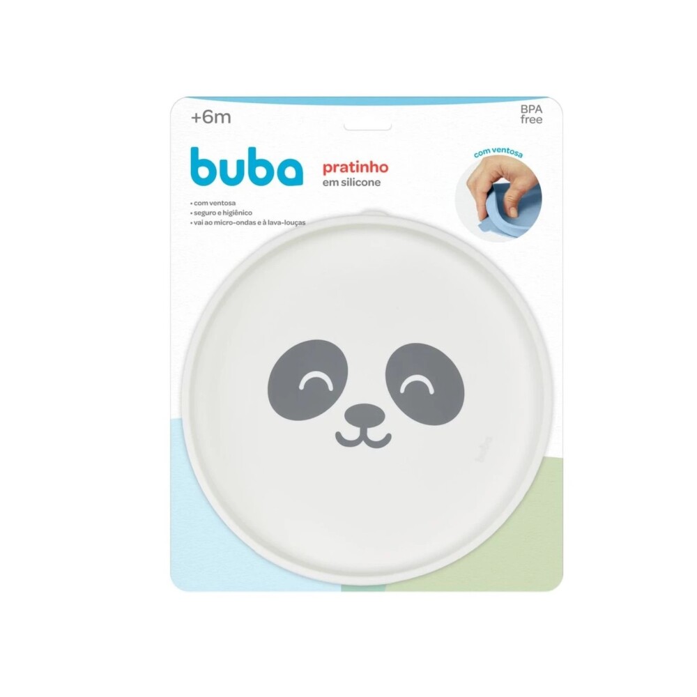 Plato silicona ventosa BUBA OSO blanco
