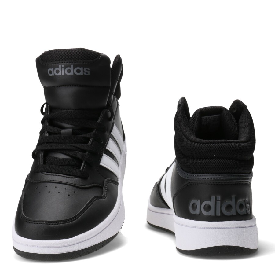 Championes de Hombre Adidas Hoops 3.0 Mid Classic Vintage Negro - Blanco