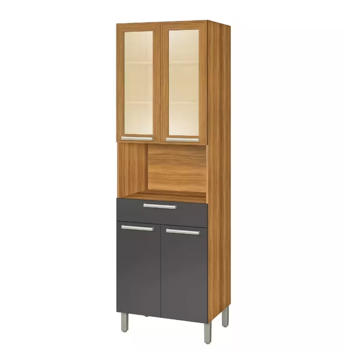 Armario Burguesa Gris 70cm 4 Puertas 1 Cajón 