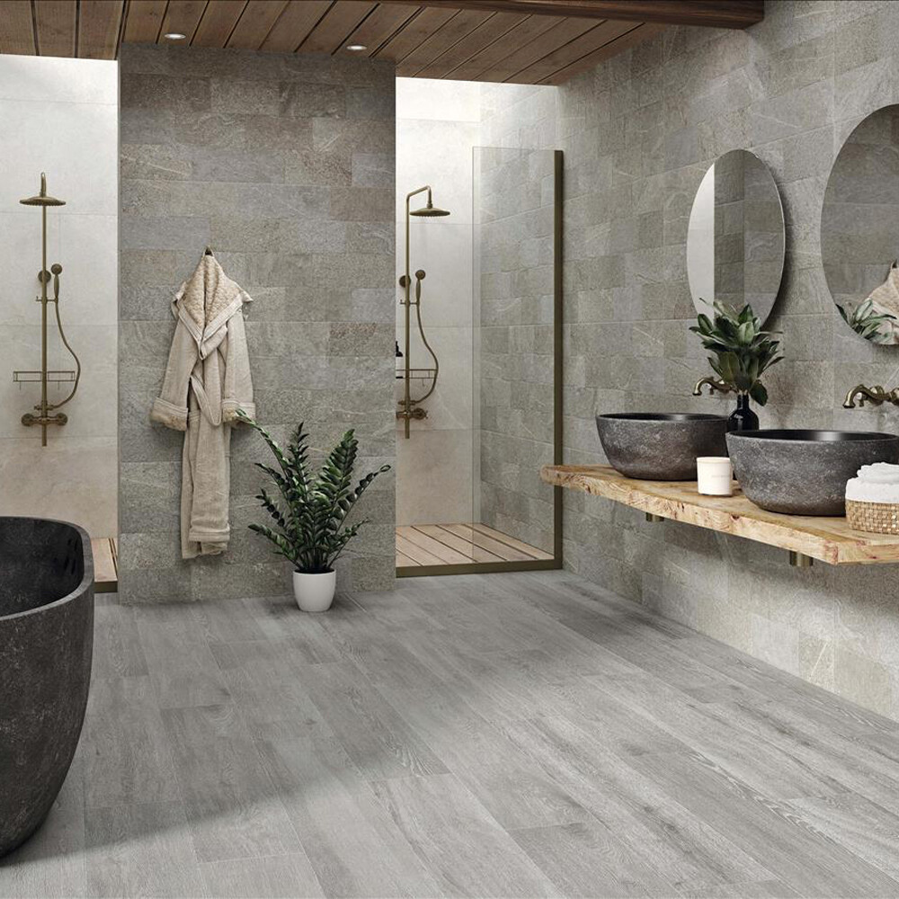 PORCELANATO ESMALTADO BLOCS PORFIDO SMOKE RECTIFICADO "A" 60X120 CM Porcelanato Esmaltado Blocs Porfido Smoke Rectificado "a" 60x120 Cm
