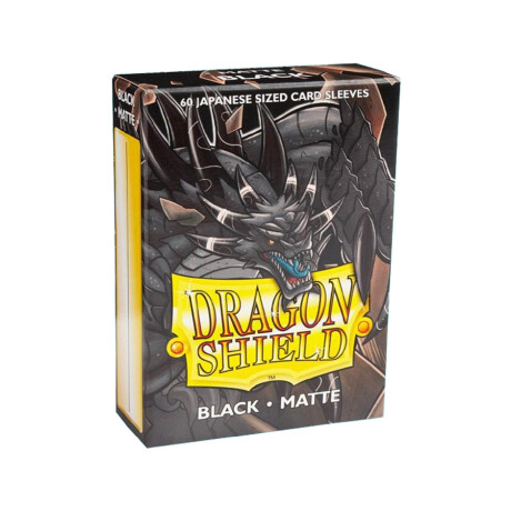 Dragon Shield: 60 Japanese Size Card Sleeves - Black Matte Dragon Shield: 60 Japanese Size Card Sleeves - Black Matte