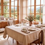 Mantel Cretona Beige 220x220 cm