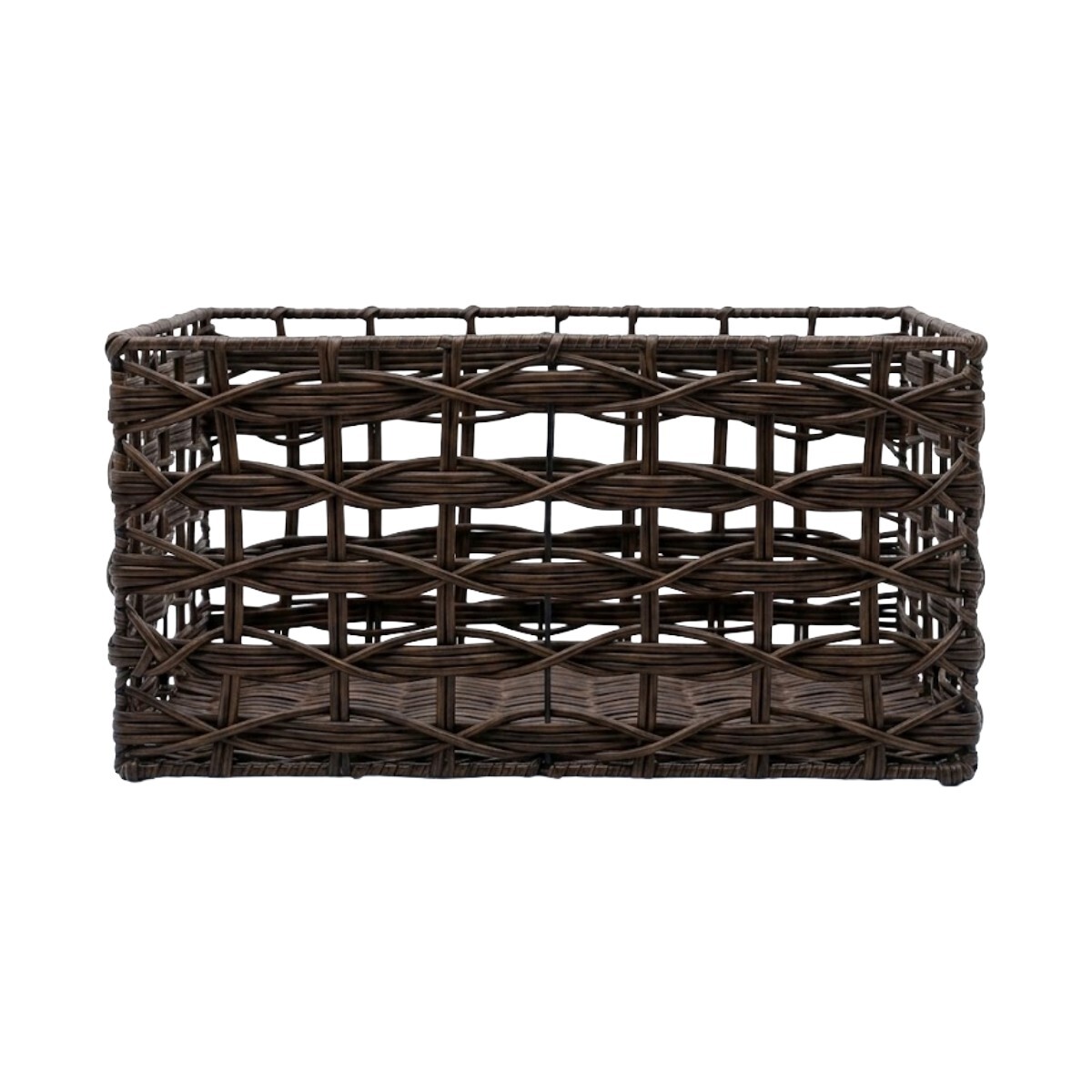 CESTA RECT MARRON GDE 