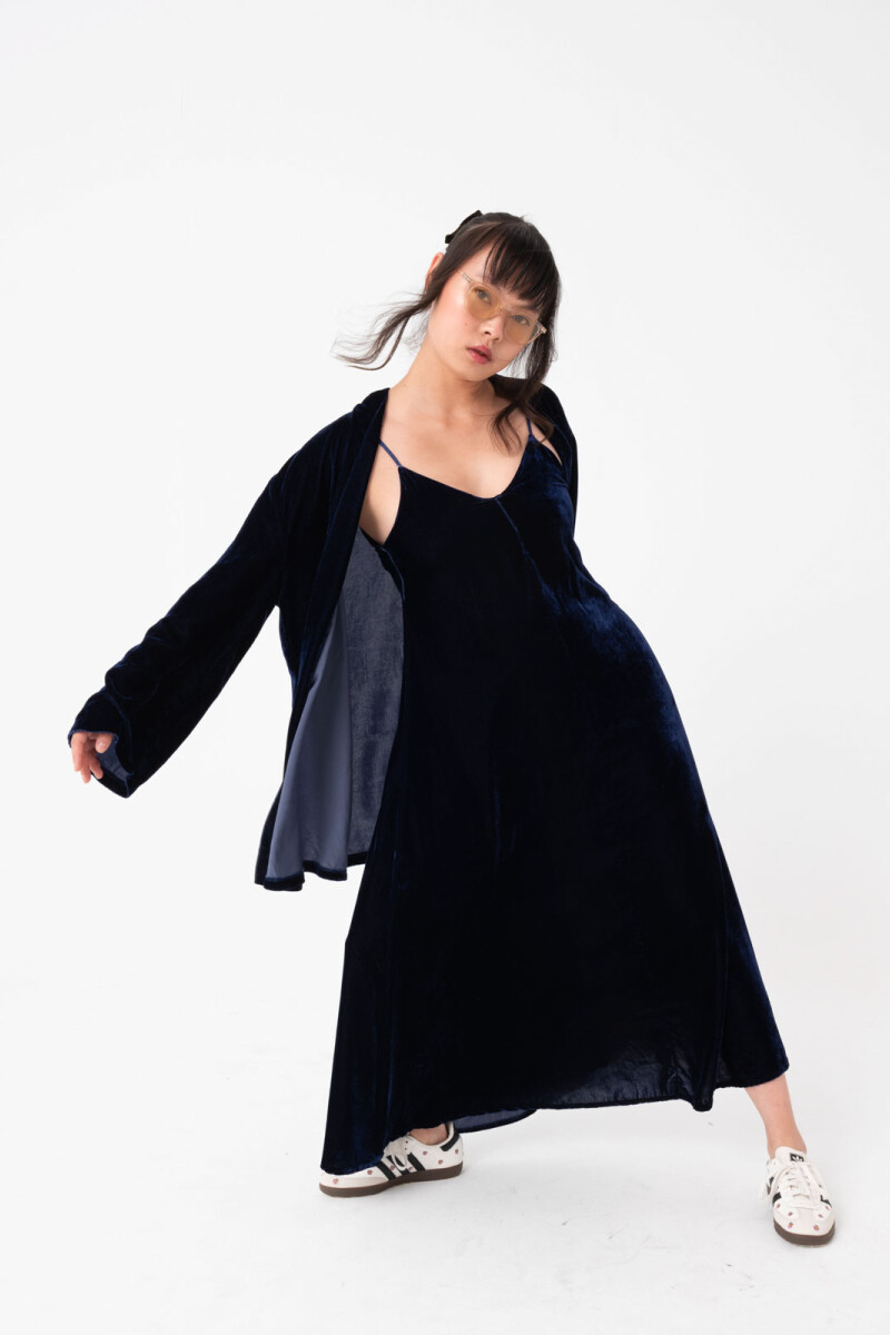 KIMONO EN VELVET Azul