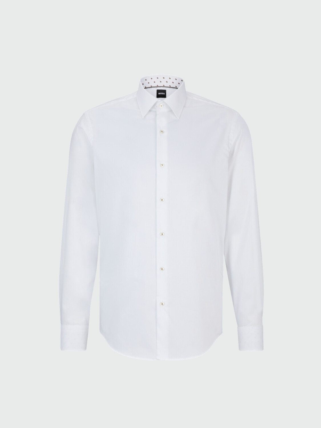 BOSS - Camisa regular fit de algodón de fácil planchado, H-JOE-KENT Blanco