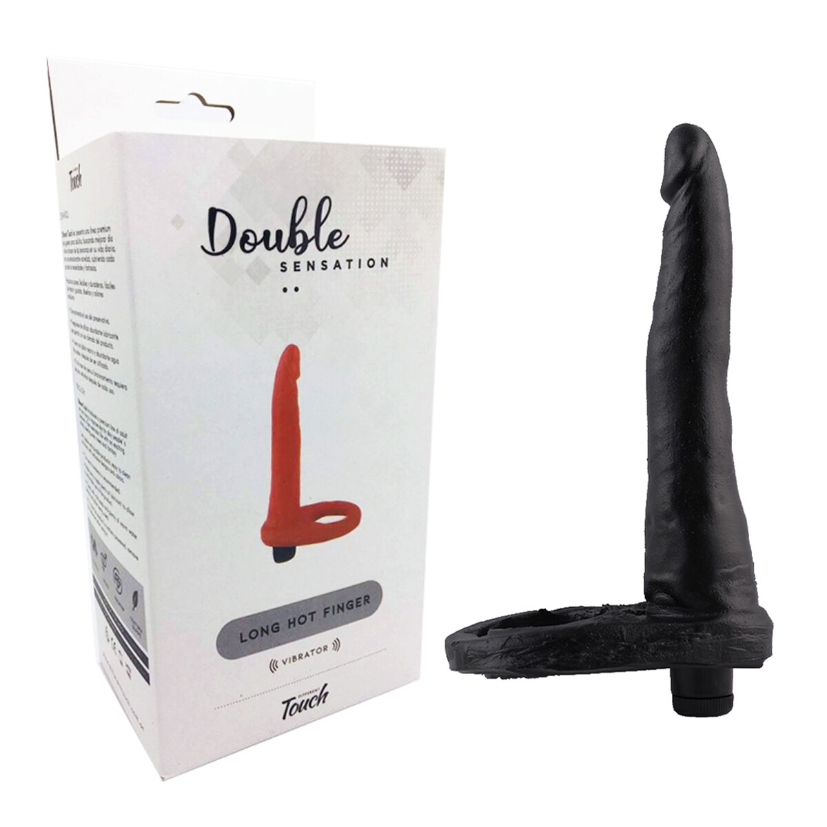 Anillo Hot Finger Largo Con Vibrador - Negro 