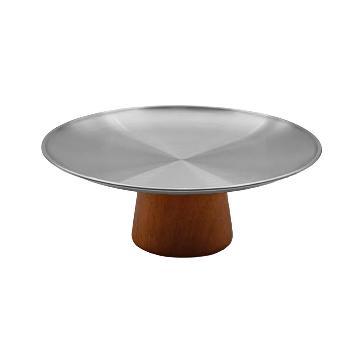 BANDEJA C/BASE D22x8CM PLATA/NEGRO 