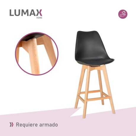 Taburete Tulip Eames acolchonado Negro