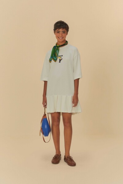 VESTIDO PREGAS Blanco