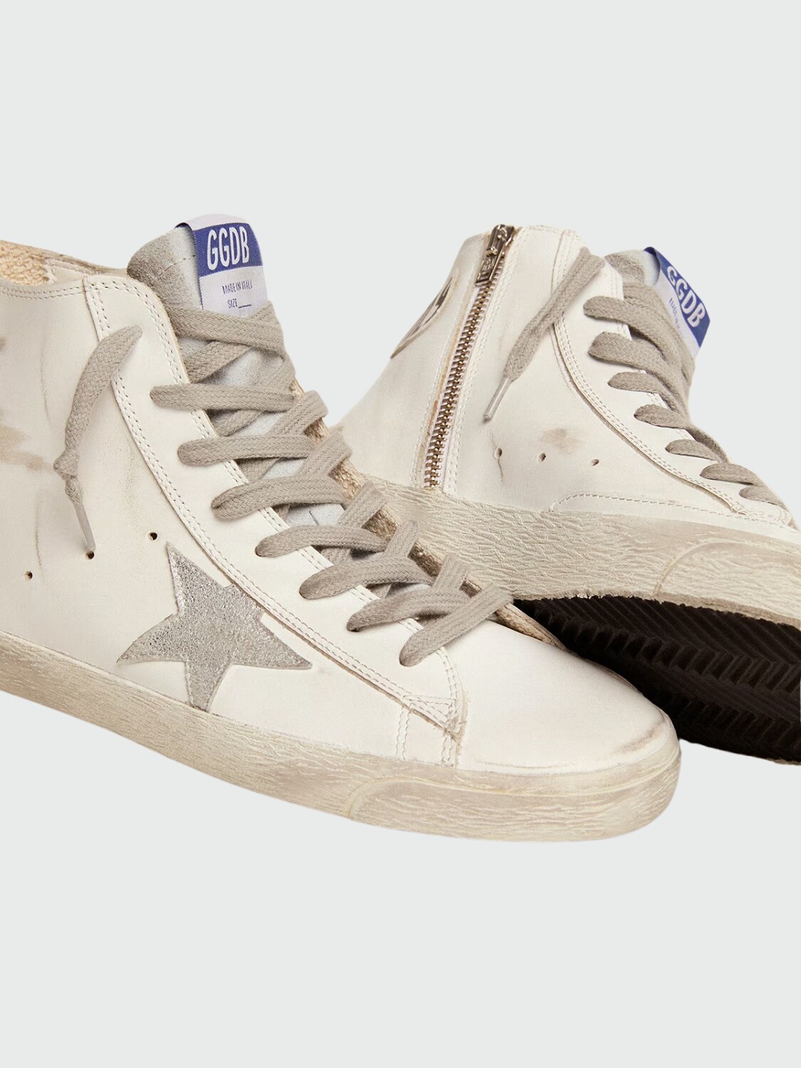 Golden Goose-Botines de cuero, Francy Classic Blanco