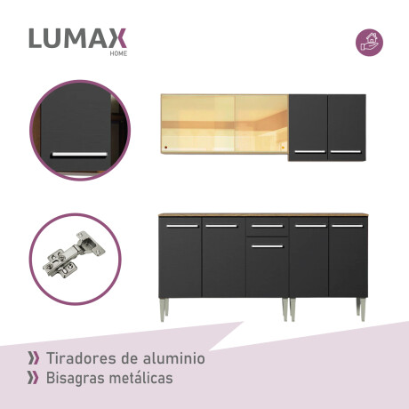 Mueble de cocina completo 169cm rústico Negro