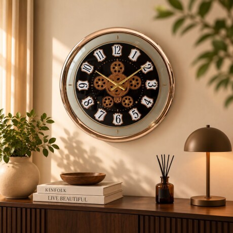 Reloj de Pared Vintage Negro con Números en Relieve - Ø41.5 cm Reloj de Pared Vintage Negro con Números en Relieve - Ø41.5 cm