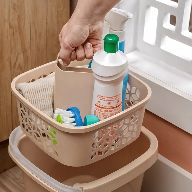 Canasto organizador multiuso con asa 4L CAPPUCCINO
