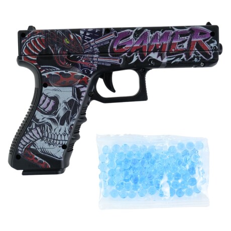 Pistola con diseño gamer y balines de gel Pistola con diseño gamer y balines de gel