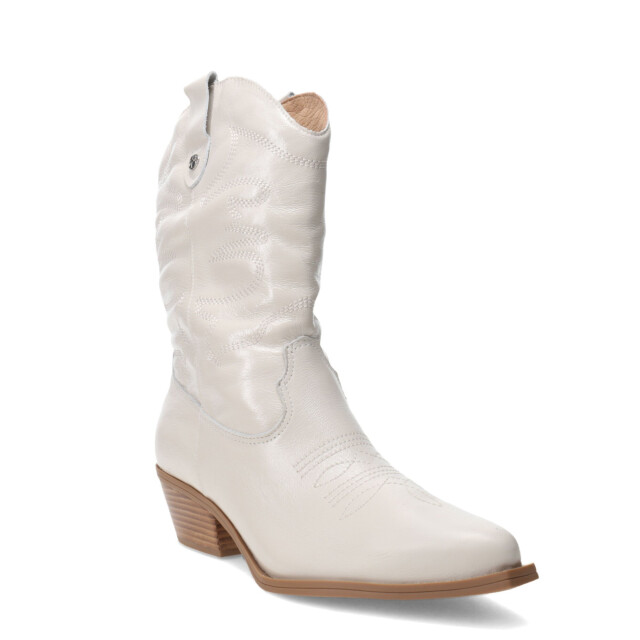 Botas de Mujer Bottero caña media tejana de cuero Blanco