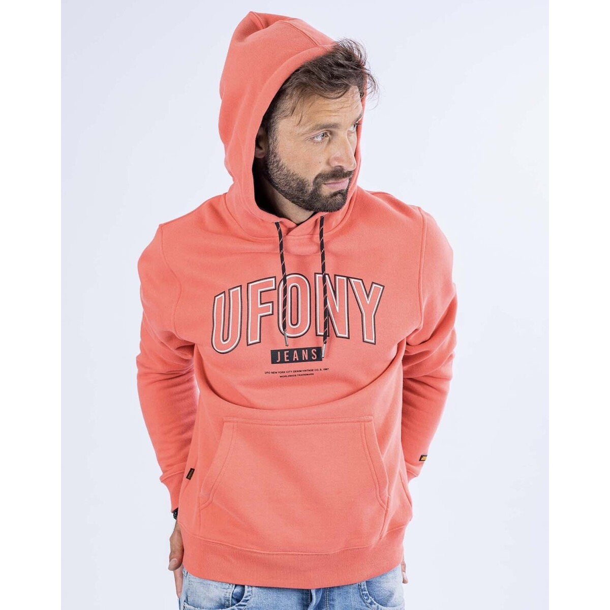 Canguro para hombre estampado UFO Lines Naranja - Naranja 