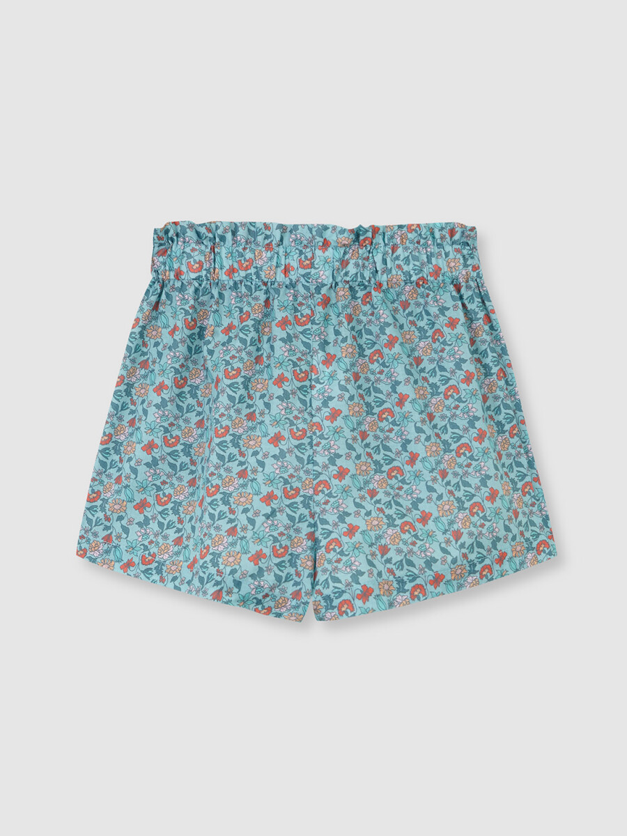 Pantalones De Flores Azul Claro