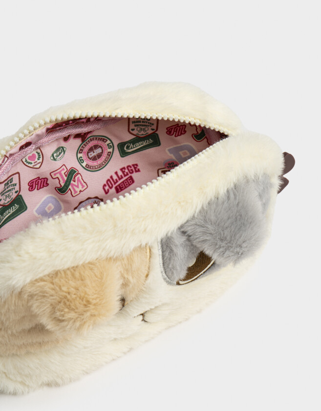 Cartucheras Lúdico Cartuchera De Peluche Con Forma De Gatito - Combinacion Bicolor