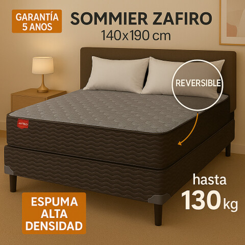 Sommier ZAFIRO - 2 Plazas - Espuma Alta Densidad Reversible - 40x190x26 cm - Hasta 130 Kg - GARANTIA 5 AÑOS Sommier ZAFIRO - 2 Plazas - Espuma Alta Densidad Reversible - 40x190x26 cm - Hasta 130 Kg - GARANTIA 5 AÑOS
