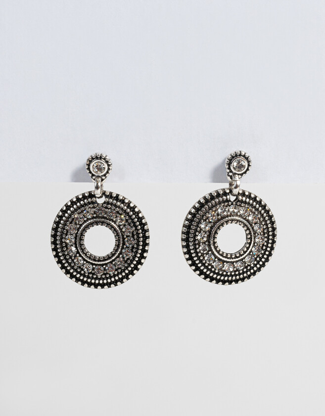 Aros Colgantes Cortos De metal Aros Colgantes Cortos De Metal - Plateado Antique Silver