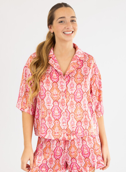 Pink paisley short Rosado