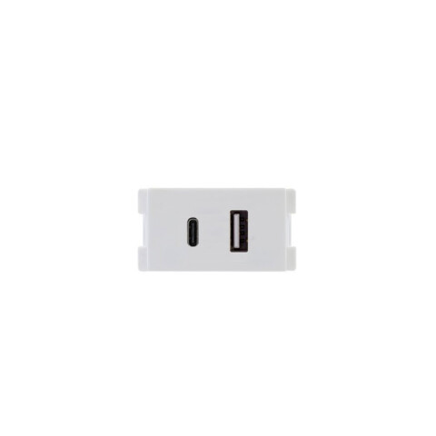 Módulo cargador USB A+ C 2,1A Atenea blanco M48282