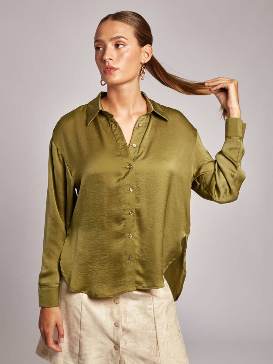 Camisa saten - oliva 