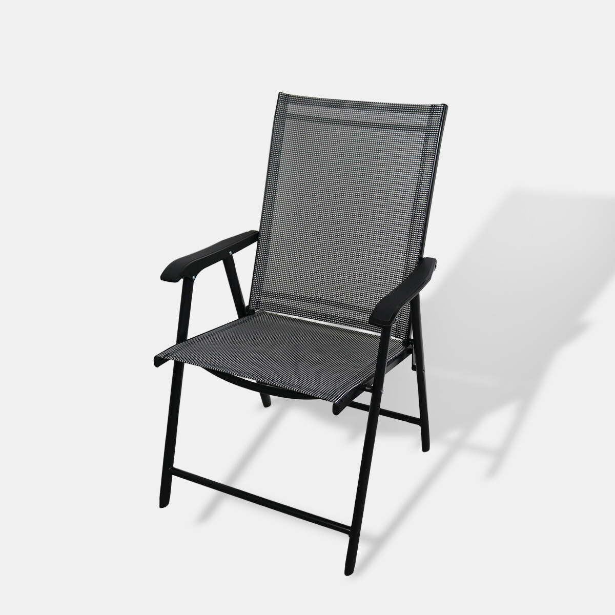 SILLA PLEGABLE NEGRO/GRIS P/JARDIN 