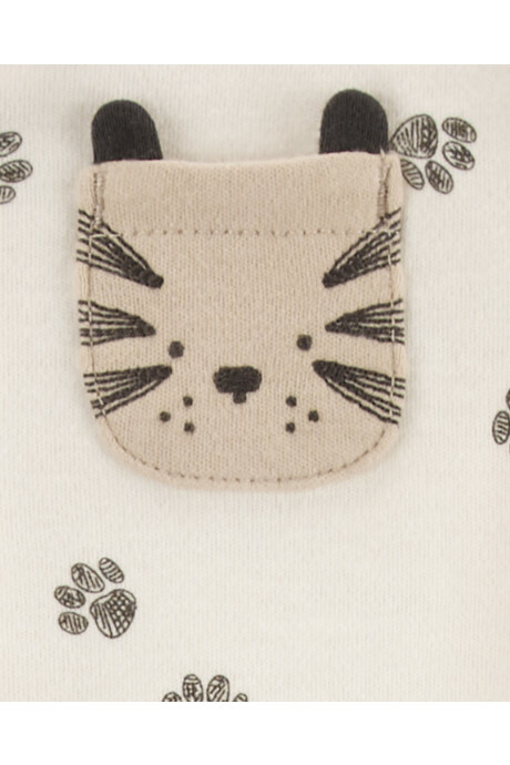 Pijama una pieza de algodón, diseño tigre Sin color