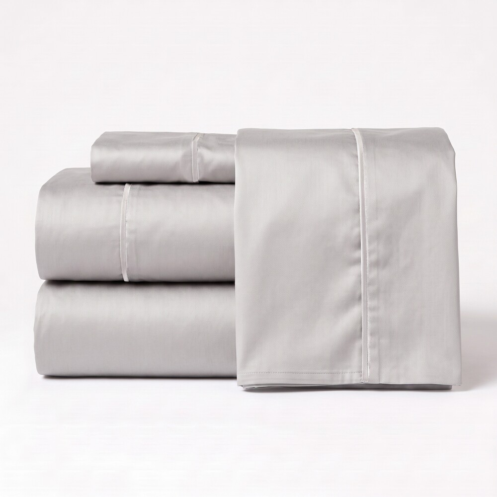 Juegos de Sábana Basic 400 hilos Gris (Bordado Gris) King