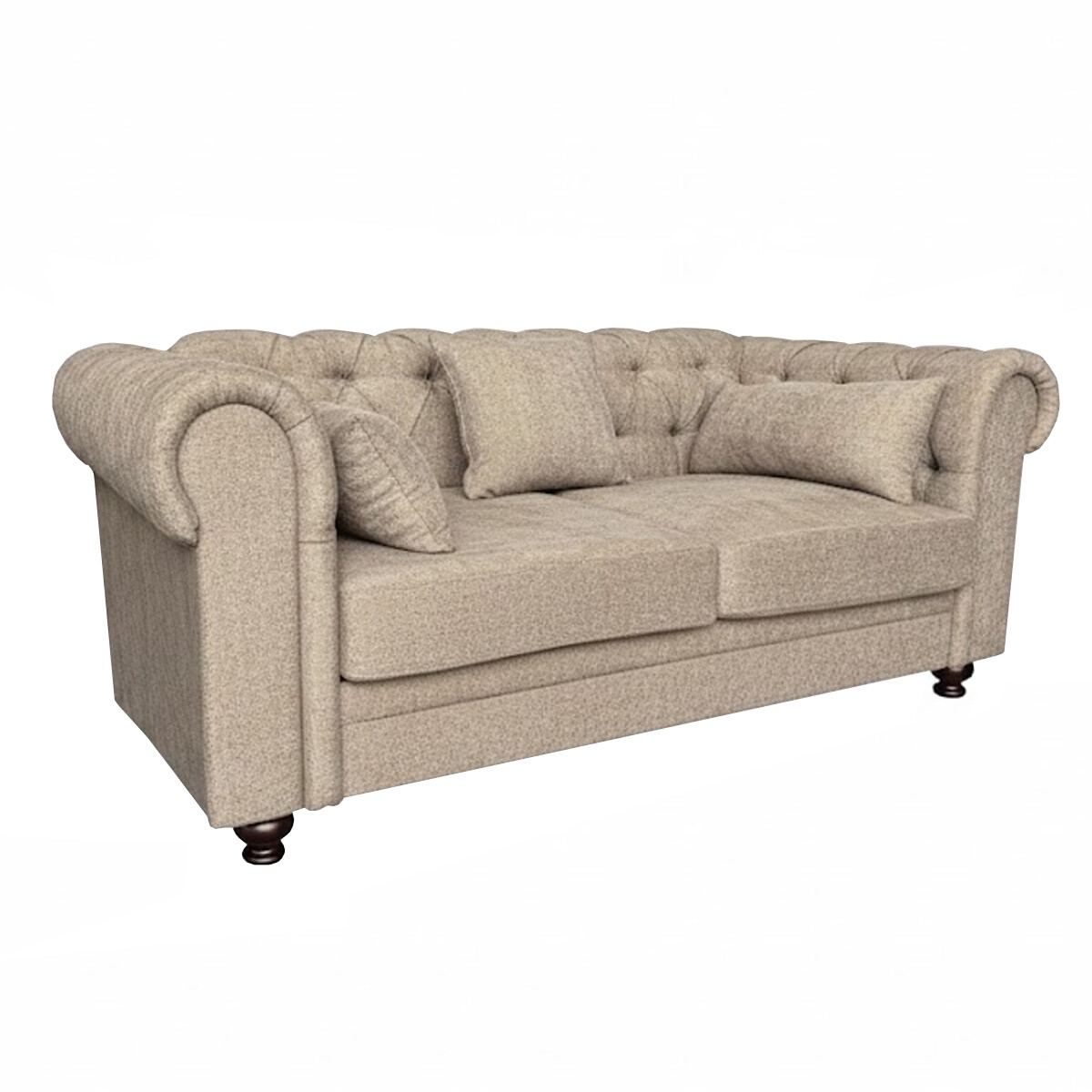 SOFÁ SILLÓN 2 CUERPOS - CON ALMOHADONES - COLOR CREMA 