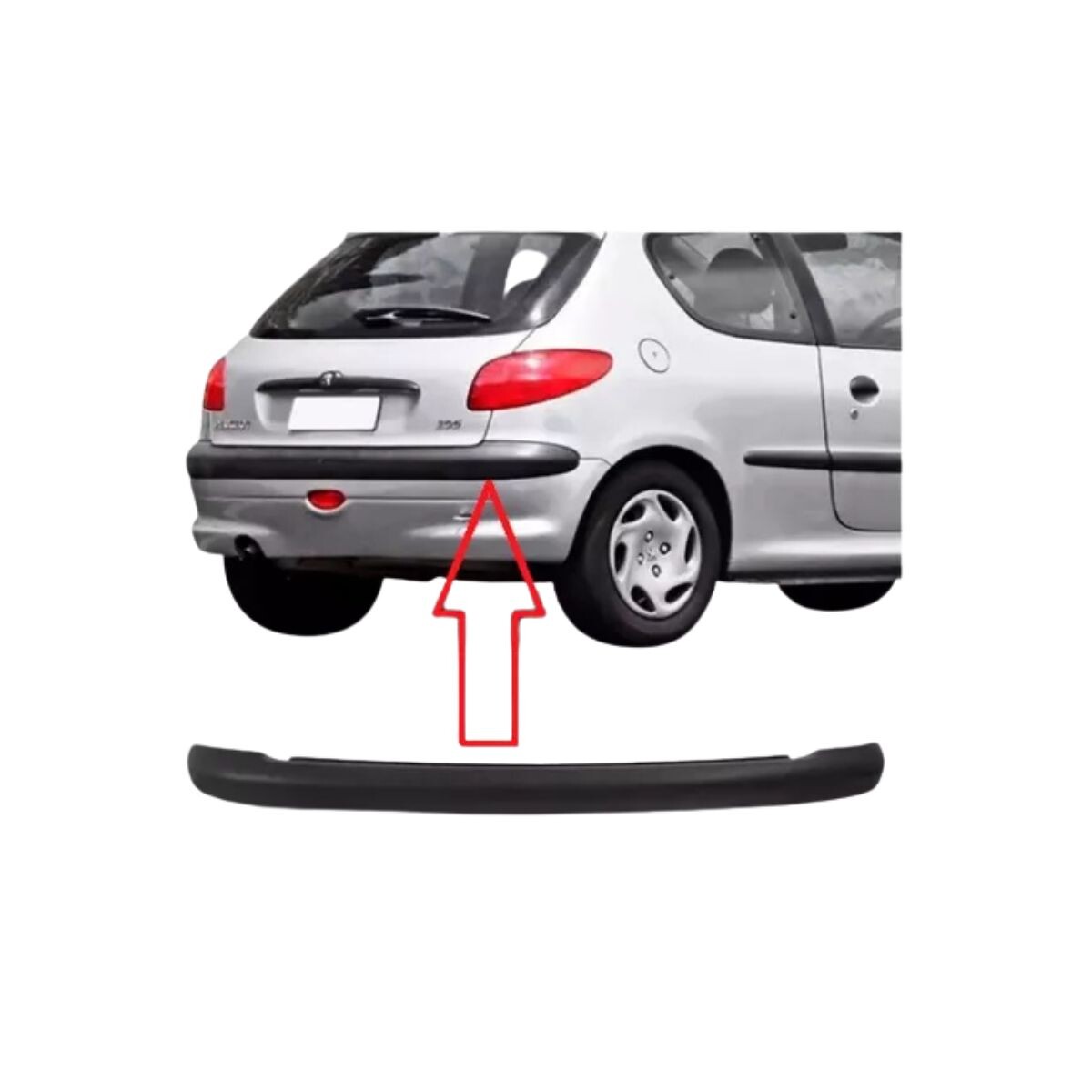MOLDURA DE PARAGOLPE TRASERO NEGRO 