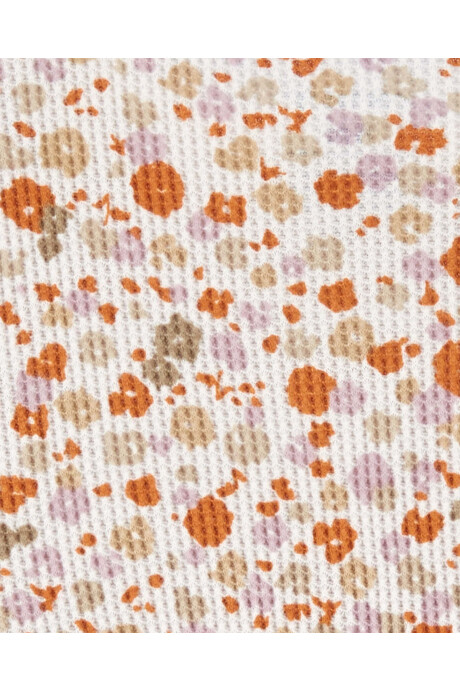Vestido de algodón térmico, diseño floral Sin color